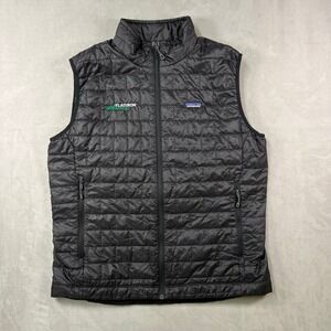 Patagonia Nano Puff Vest Mens XL Black Full Zip Insulated Outdoor Company Logo